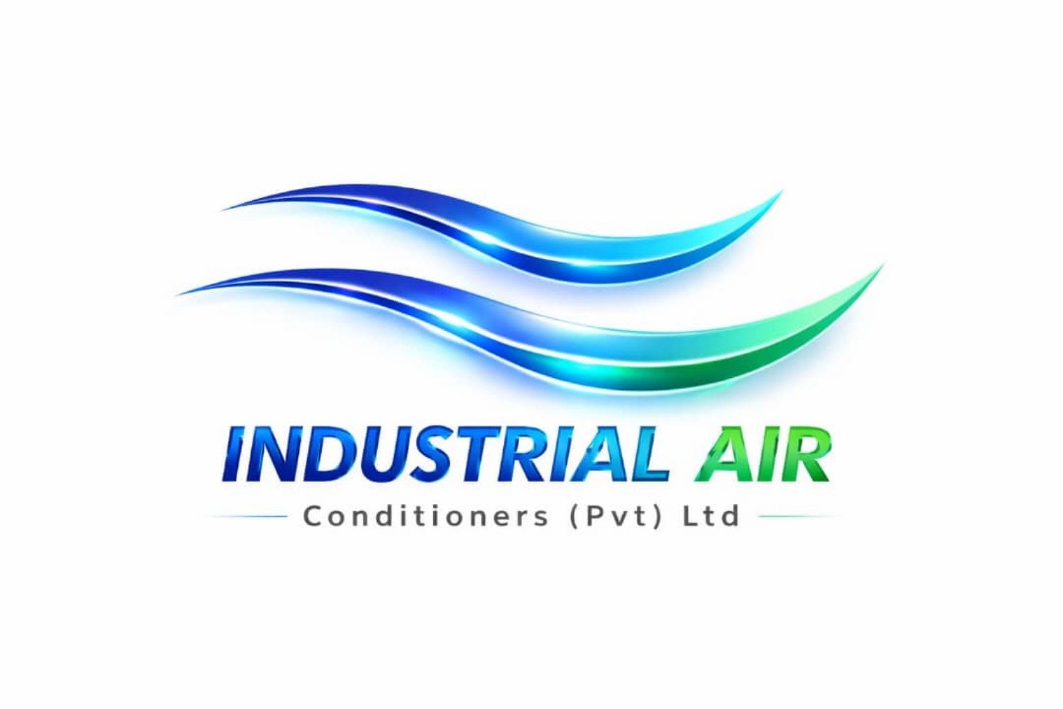 Industrial Air approved blue and green identity